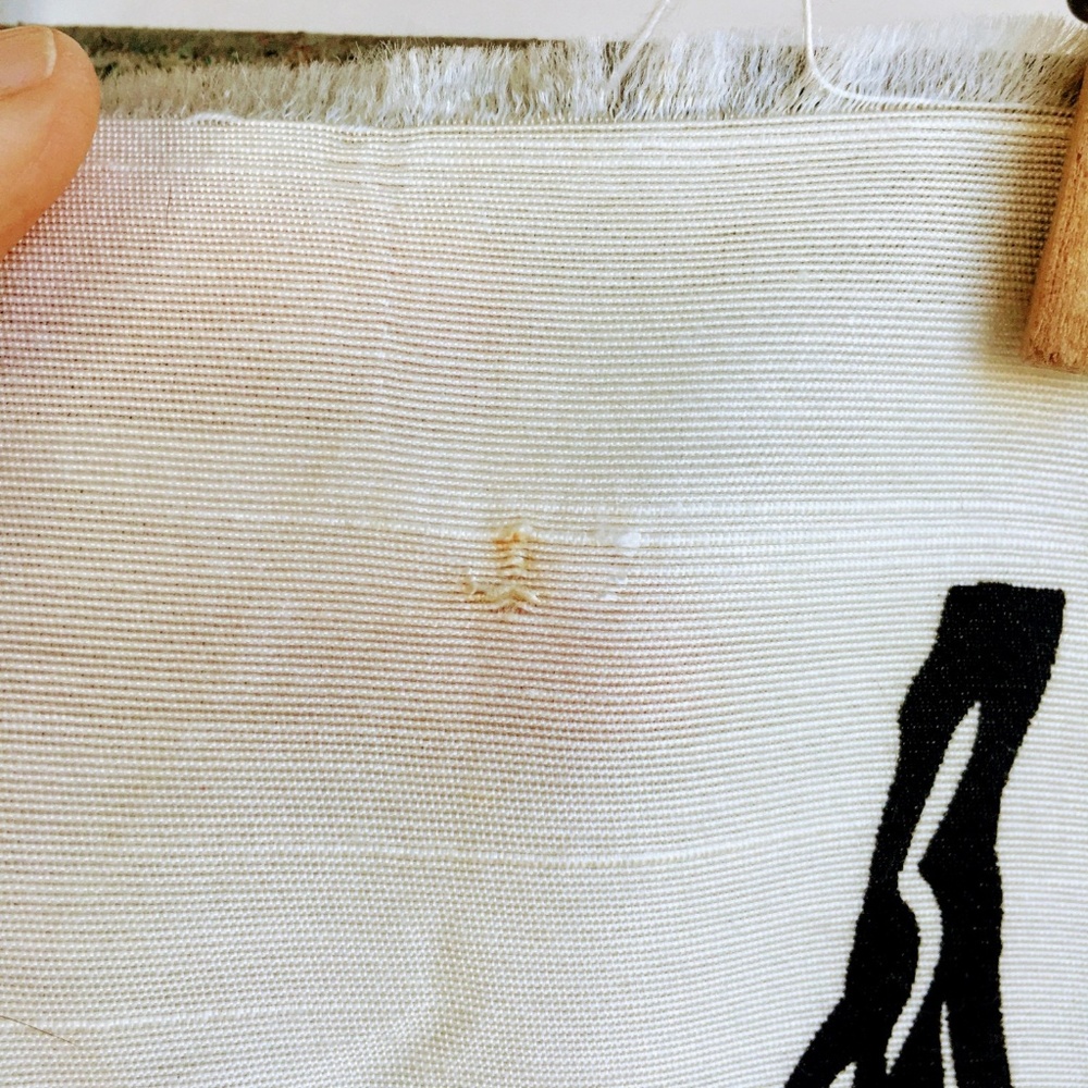 Vintage Japanese Lady Cherry Blossoms Silk Picture - Picture 2 of 8